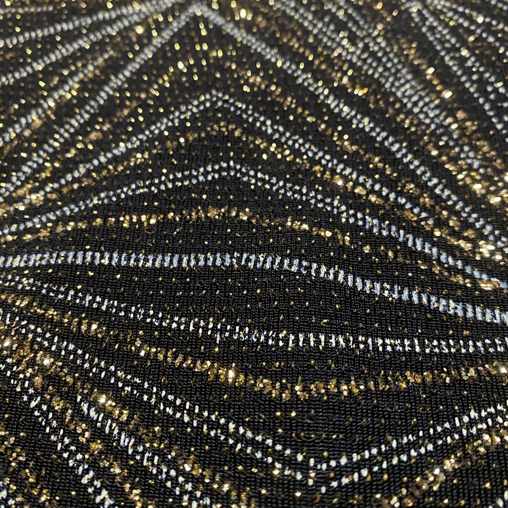 Y2k Wrapper Sleeveless Dress Women’s S Black Gold… - image 6